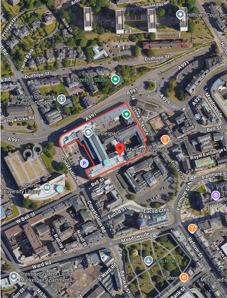 Location of Abertay University